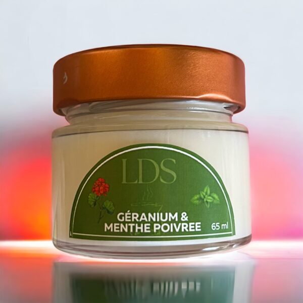 Bougie Anti insectes Géranium et Menthe poivrée
